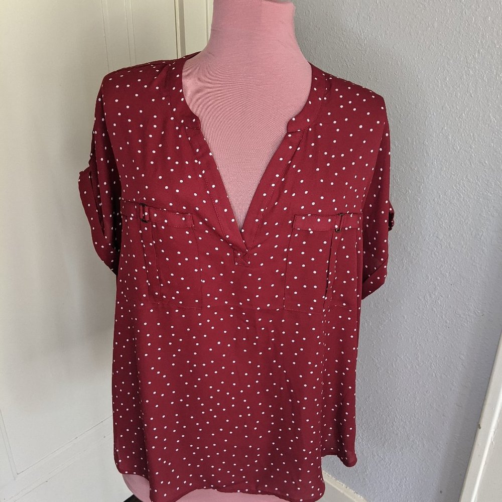 NEW Maurices Red Polkadot Blouse - Size 2X